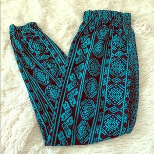 Boho Palazzo Pants - Black and Blue